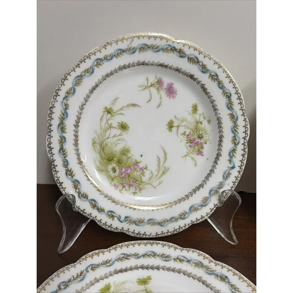 Vintage Imperial Crown China Austria Decorative Plates 6 Inch Floral Gold Trim 4